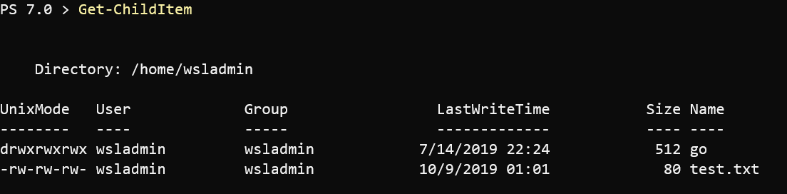 Get-ChildItem After Enabling PSUnixFileStat